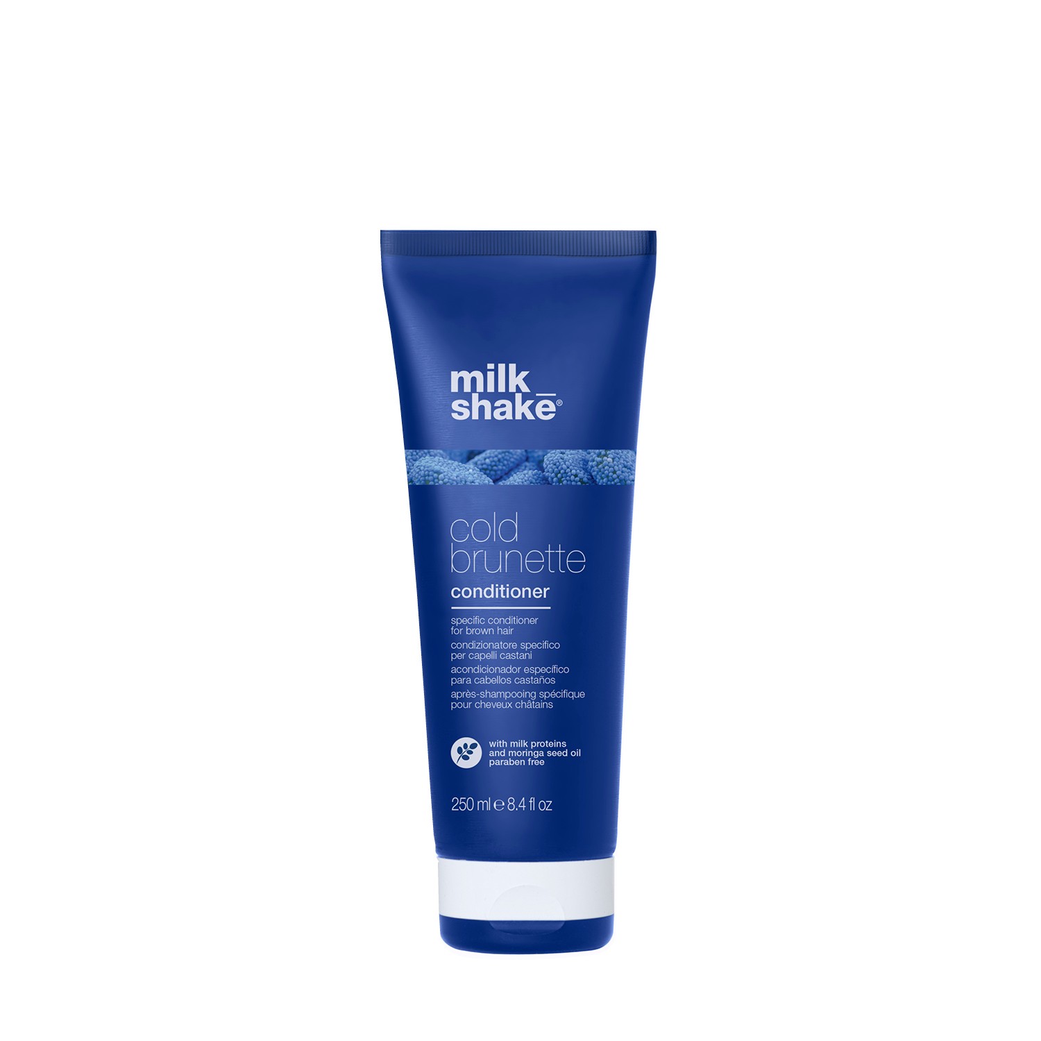 Milk Shake COLD BRUNETTE CONDITIONER - Balsam cu pigment albastru pentru neutralizarea nuanțelor de auriu, portocaliu și roșu din nuanțele de castaniu
