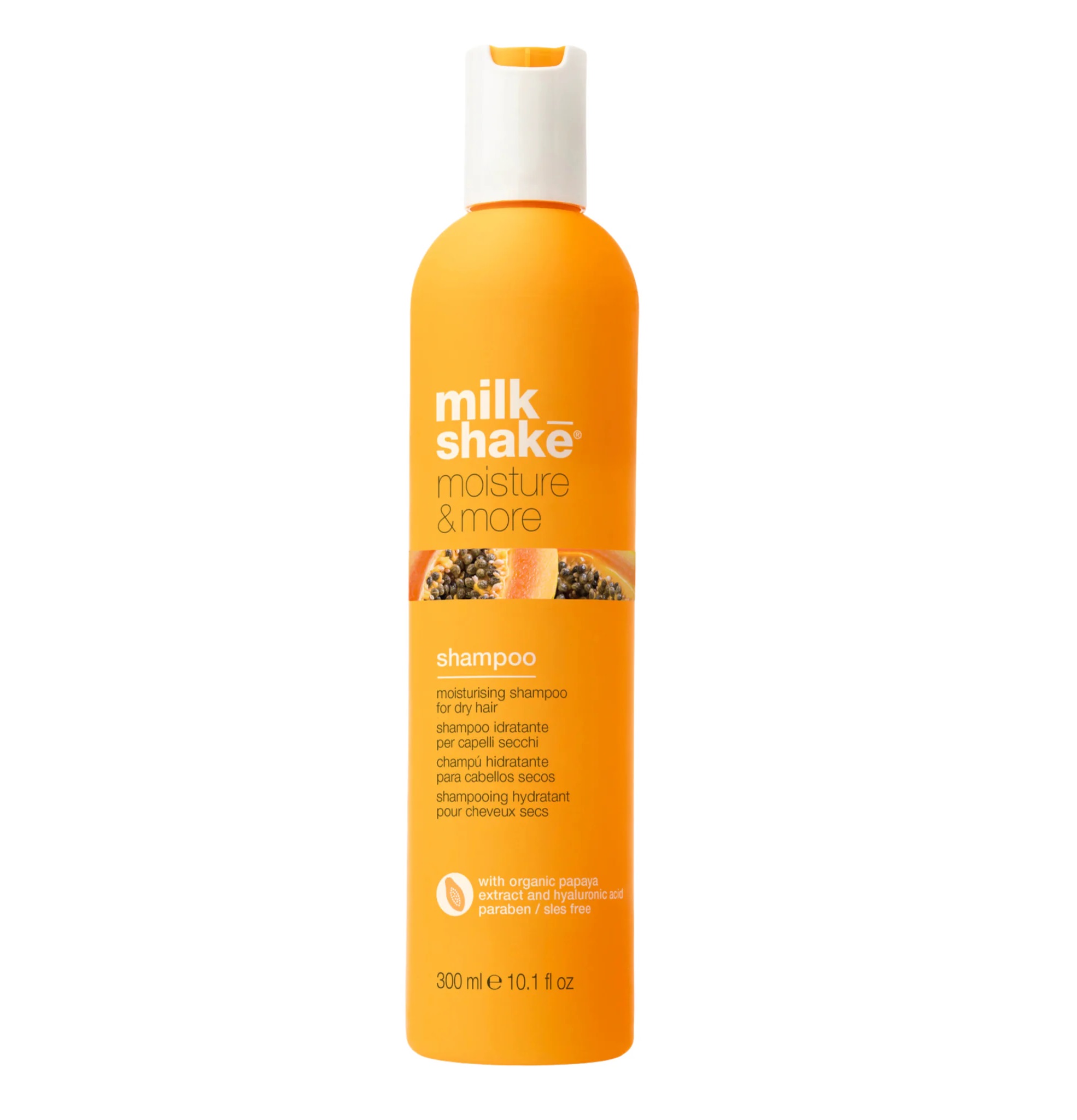 Milk Shake MOISTURE&MORE SHAMPOO - Șampon pentru hidratare intensivă cu acid hialuronic și papaya