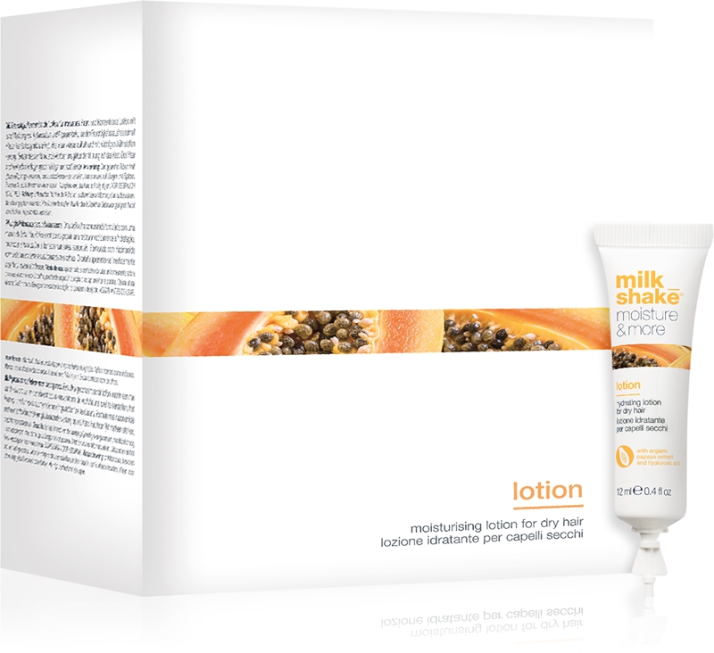 Milk Shake MOISTURE&MORE HYDRATING LOTION 12 TUBI 12ML - Fiole pentru hidratare intensivă cu acid hialuronic și papaya